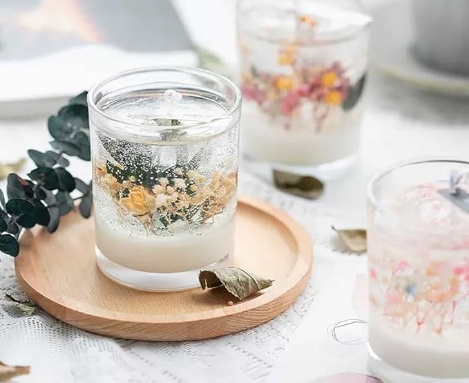 SimpleVibesXinPuwei DIY Scented Botanical Jelly Candle Kit with Step-by-Step Instructions - Create Your Own Unique Fragrant Candle (Style 1)
