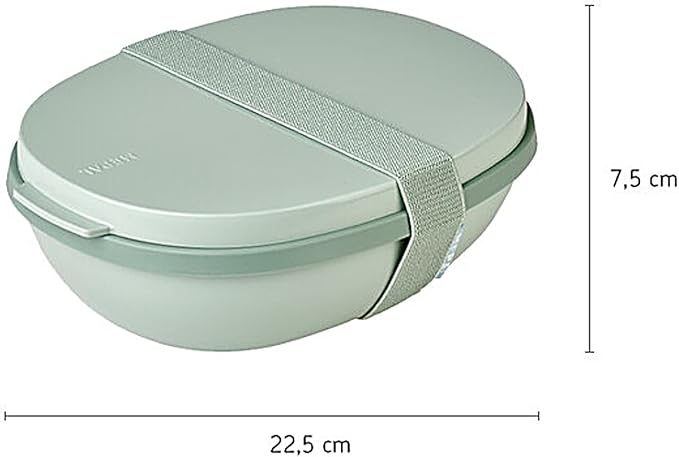 MEPAL, Duo-Lunch Box with Two Compartments for Food Storage, Plus a Detachable Mini Box, Portable, BPA Free, Nordic Pink, Holds 1425ml|48.2 oz, 1 Count
