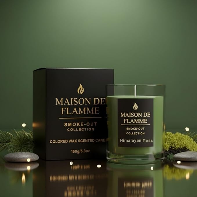 Smoke Odor Eliminating Candle – Himalayan Moss Soy Wax Candle for Kitchen, Apartment & Home Smells, Long Lasting Odor Neutralizing Scented Candle, 150g / 5.3 oz – Maison De Flamme