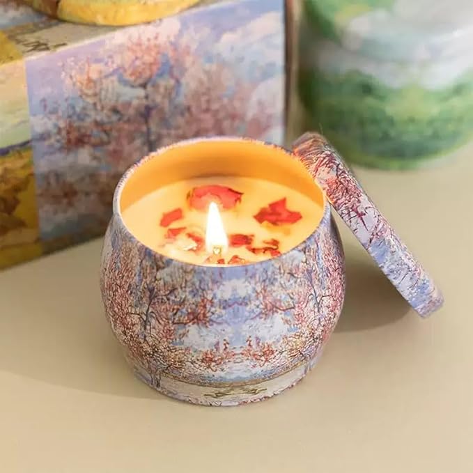 12 Pcs 4oz Candle Tins for Candle Making Empty Candle Tins with Lids Candle Jars Candle Containers Bulk (wicks included)
