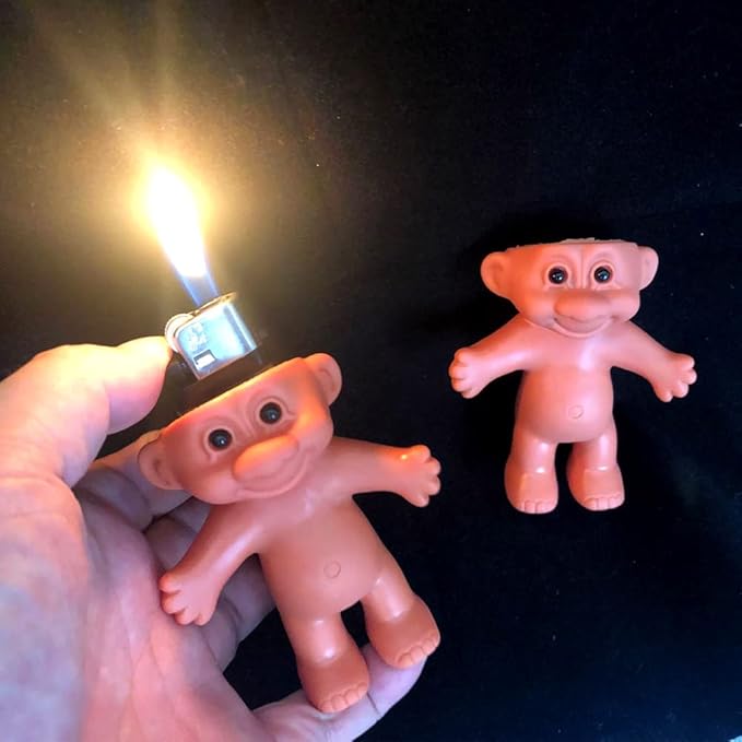 2 Pack Cute Troll Dolls Lighter Case Pouches Cover Holder Silicone Funny Mini Dolls Lighter Sleeve for 3.2in Regular Lighter (Lighter not Included)