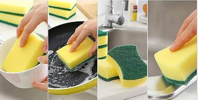 10 Pcs Dishes Sponge Scrub Pad Magic Scrub Sponge Kitchen Brush
