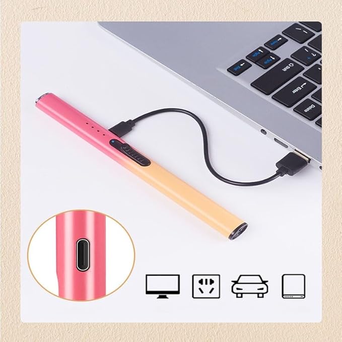 Electric Candle Lighter Plasma Arc Lighters Windproof Flameless with Double Safety Switch USB Rechargeable Battery(2pack b)