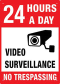 Video Surveillance No Trespassing Sign 12X8 Inches Metal Aluminum Signs, Weather Resistant, Weatherproof, Indoor Or Outdoor