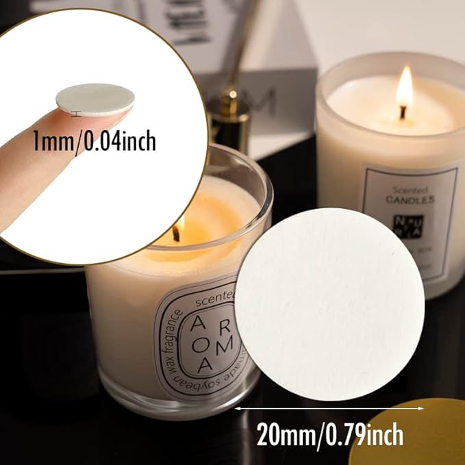 160 PCS Candle Wick Stickers, Double-Sided Heat Resistance Wick Stickers for Candle Making, Adhere Steady in Hot Wax Candle Stickers