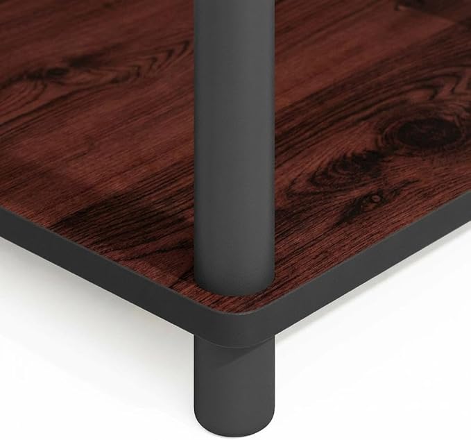 Furnifact Dark Cherry Black Bookcase, Modern Wooden Storage Shelf, Space-Saving Home Office Decor, Sturdy Wood Construction, Elegant and Durable Design