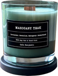 100% Soy, Highly Scented, Hand Poured Soy Candle (Mahogany Teak (Wooden Wick))