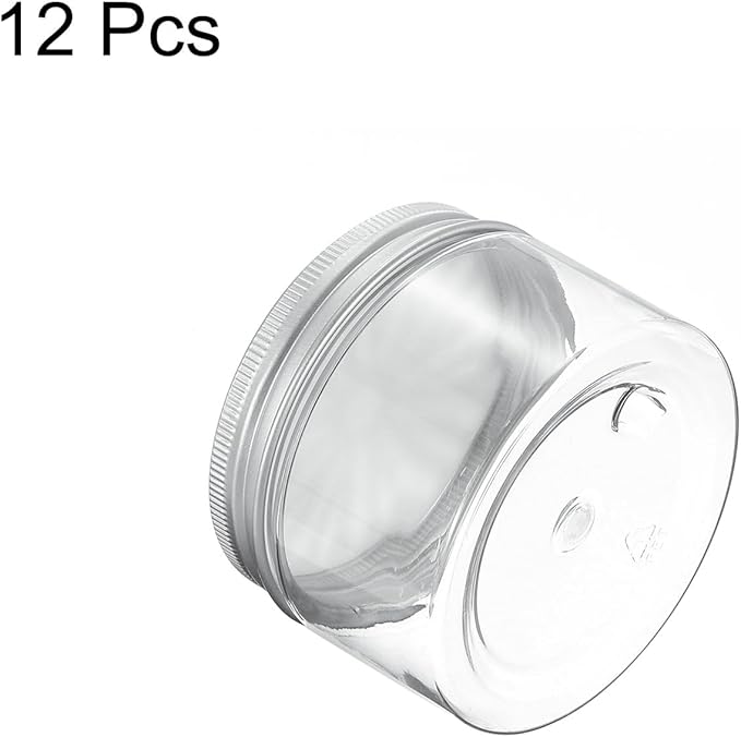 HARFINGTON 12 Pcs Empty Scent Beads Storage Container 4oz/120ml Air Freshener Tins Round Refillable Spice Containers Plastic Jars Sample for Air Freshener Candles Travel Storage