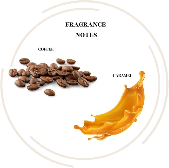 Natural Soy Coffee Caramel Scented Jar Candle - Non Toxic - Coffee Lover Gifts