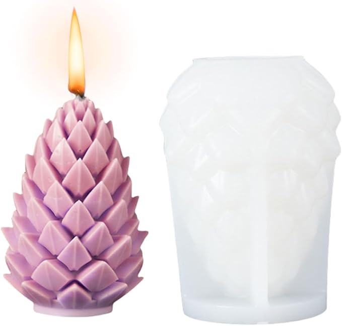 Pine Cone Candle Moulds for Candle Making, Christmas Silicone Mold for Soy Wax Candle, Aromatherapy Candle, Gypsum, Plaster, Home Decor