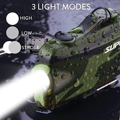 SUPRUS Waterproof Lighter 3 Modes of Flashlight Windproof Lighter Dual Arc Electric Lighters Rechargeable Dual Arc Plasma Lighter with Survival Emergency Whistle and Lanyard Camouflage