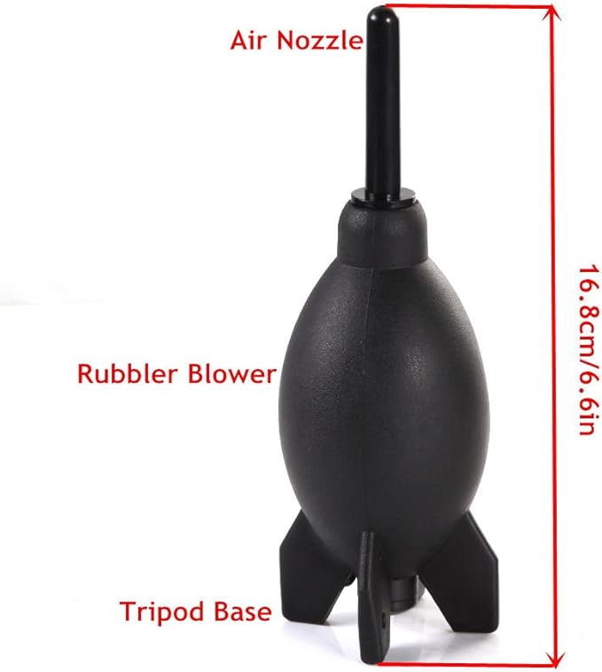 FocusFoto PRO 6.6 Inch Rubber Rocket Air Blower Duster Cleaner Dust Cleaning for DSLR Camera CCD Lens Keyboard Black