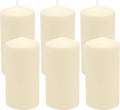Stonebriar 6 Pack Tall 3 x 6 Inch 65 Hour Long Burning Unscented Ivory Wax Pillar Candles