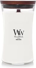 WoodWick Warm Wool Scented Hourglass Candle Large 21.5 oz with Crackling Pluswick Innovation Up to 130 Hours of Smooth Soy-Paraffin Blend Burn Time