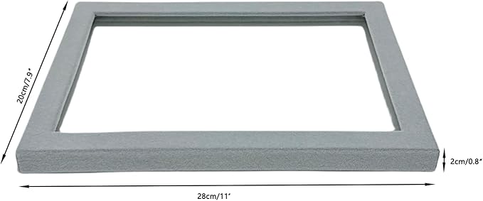 See-Through Cover for Grey Velvet Stackable Organizer Premium Quality Stackable Tray PlexiGlass Lid