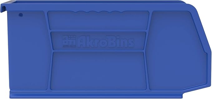 Akro-Mils 30237 AkroBins Plastic Storage Bins, Space-Saving Stackable Bins for Garage, Pantry, Craft Organization, 9" x 6" x 5", Blue, 12-Pack