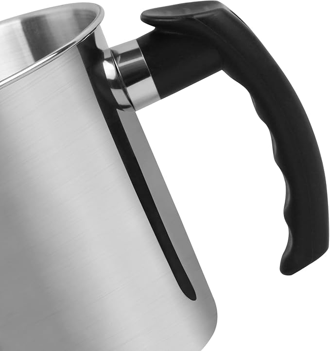 Candle Making Pouring Pot,2 pounds Capacity,Double Boiler Wax Melting Pot,Dripless Pouring Spout & Heat-Resisting Handle Designed Candle Making Pitcher, Silver