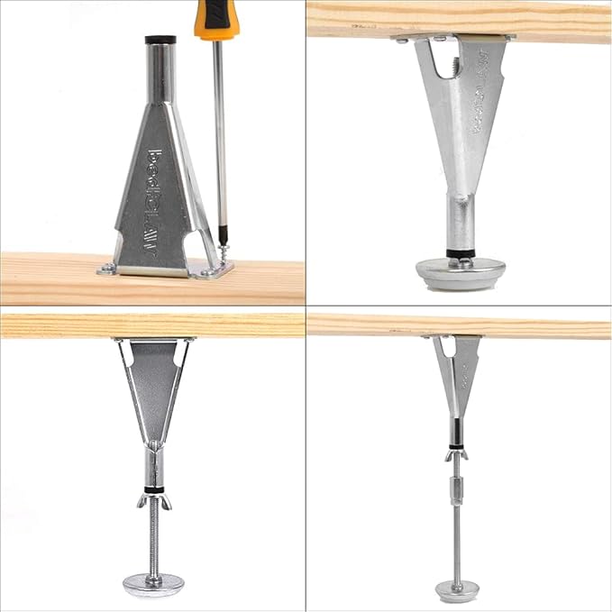Bed Claw Unibody Adjustable Height Bed Frame Slat Center Support Leg, U.S.A. (Set of 3)