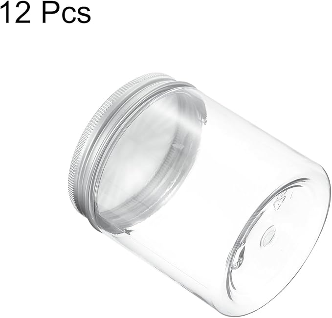 HARFINGTON 12 Pcs Empty Scent Beads Storage Container 8.5oz/250 Air Freshener Tins Round Refillable Spice Containers Plastic Jars Sample for Air Freshener Candles Travel Storage