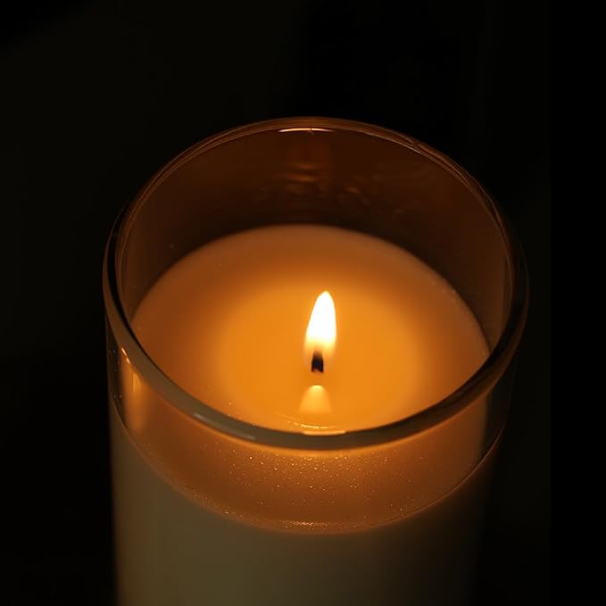 2.24x7 inch White Devotional Candles in Glass Jar - 1 Piece - 120Hours – Prayer Candle - Tall Pillar Candles for Religious, Memorials, Party Decor