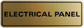 All Quality Standard Electrical Panel Wall or Door Sign - Durable Material | Clear and Functional Sign | Easy Installation‌ - Brushed Gold - Medium (5 Pack)