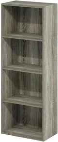 Furnifact French Oak 4-Tier Open Shelf Bookcase with Modern Design, Sturdy Wooden Construction, Multi-Functional Storage Solution for Living Room or Office