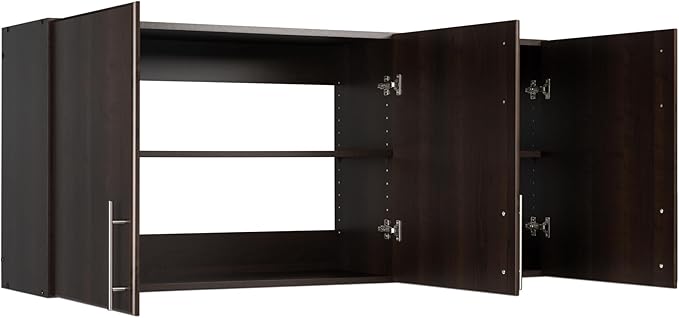Prepac Elite 54" Wall Cabinet, Espresso Storage Cabinet with 2 Adjustable Shelves, Storage for Pantry, Kitchen and Bathroom 12" D x 54" W x 24" H
