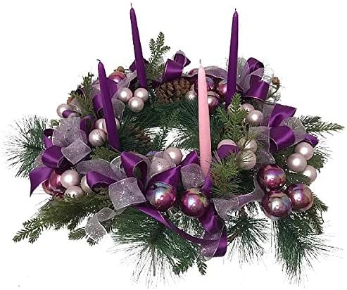 Advent Taper Candle Set Premium Quality Set of 4 with 3 Purple Taper Candles, 1 Pink Tapered Candle for Seasonal Celebration Candles, Advent Wreath and Christmas Decorations (12 Inch, Advent)