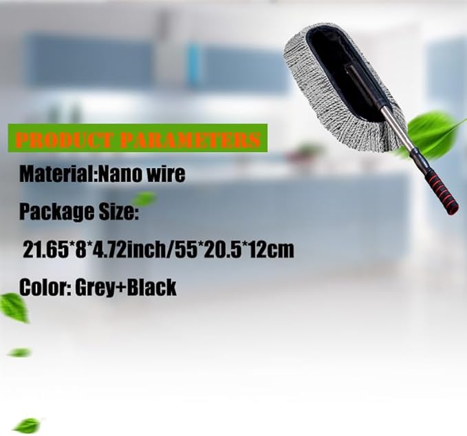 Car Duster Microfiber Duster Extendable Long Handle Microfiber Car Duster with External Scratch Free Car Interior Exterior Dusting Tools