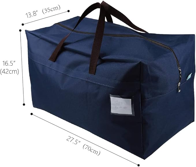 iwill CREATE PRO Pack of 2 100L Large Size Bedroom Wardrobe Clothes Bedding Storage Bags with Carry Handles, Water-resistant, Organizer Bags for RV Travel, Moving House Bags, Blue