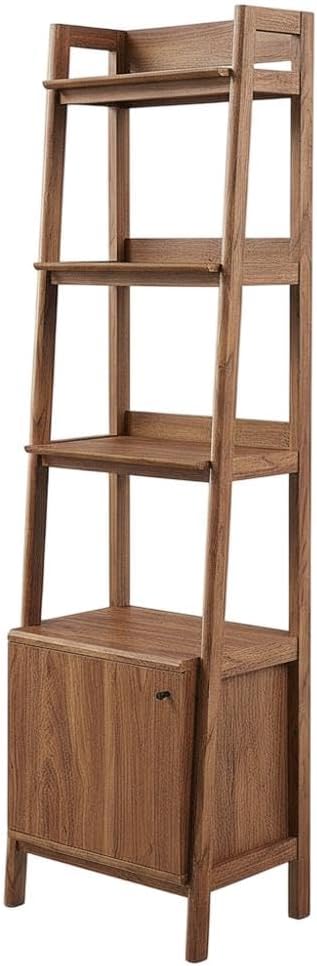 Furnifact Walnut Bookshelf with 21-inch Height, Sleek Wood Construction, Modern Design, Sturdy Stand, Stylish Storage Solution for Living Room, Home Office