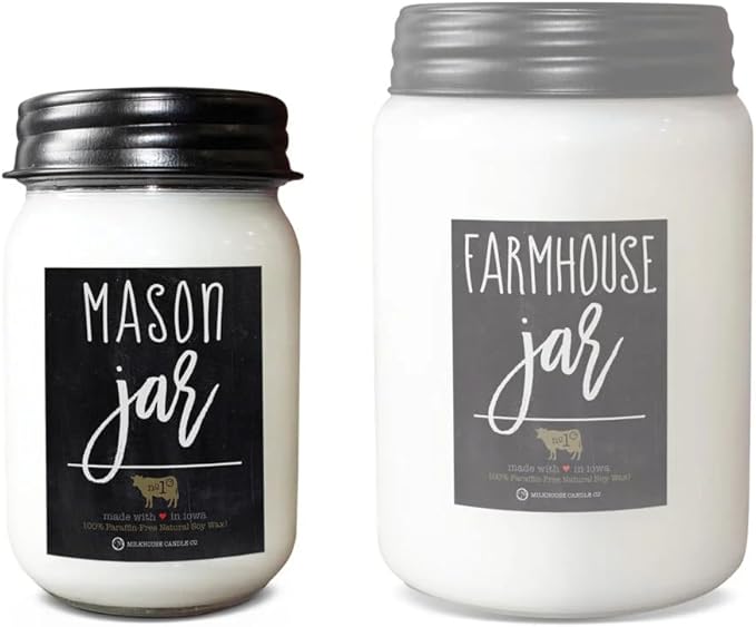 Milkhouse Candle Company - Sunday Morning - 13oz Beeswax and Soy Candles - Farmhouse Collection - 100% Natural, Paraffin Free, with Premium Fragrance Oil, Glass Jars with Lids