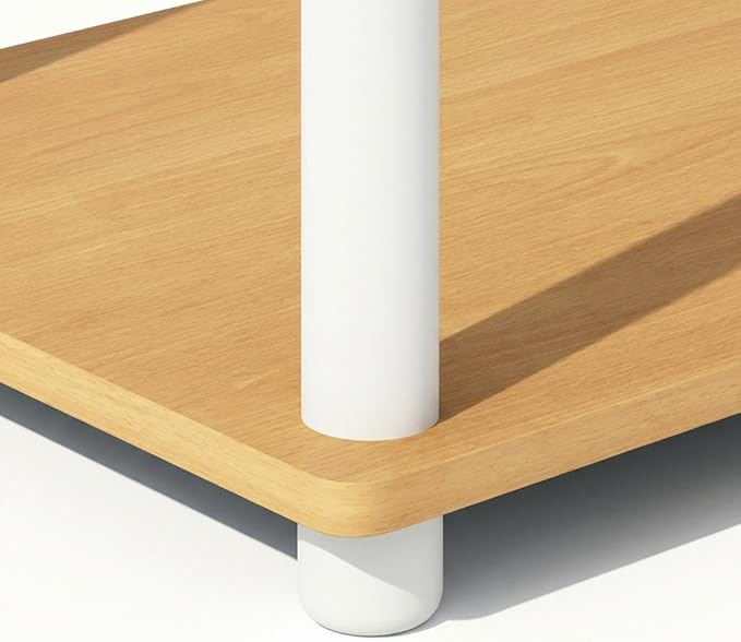 Furnifact Beech White Bookcase with Sleek Wooden Construction, Durable, Versatile Storage Solution, Modern Design, Ideal for Home or Office