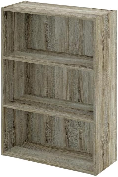 Furnifact Sonoma Oak Bookcase with Wood Construction, Sturdy Shelf Storage, Contemporary Design, Perfect for Office or Living Room Decor
