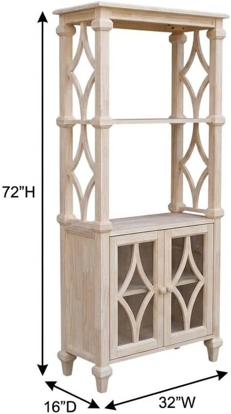 Furnifact Unfinished Bookcase, Parawood Construction, Sturdy Shelving, Durable Finish, Home Office or Living Room, Compact Storage