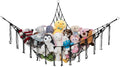 Lilly's Love Stuffed Animal Storage Macrame Hammock, Large - Boho Room Decor Toy Storage - Corner Hanging Plushie Stuffed Animal Net Organizer (Black)