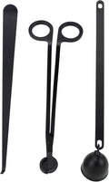3 in 1 Candle Accessory Set with Candle Wick Trimmer & Wick Dipper & Candle Snuffer Extinguisher, Wick Cutter & Wick Scissor Candle Gift Set for Candle Lovers(Black)