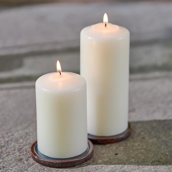 Simply Soson 3x6 inch Ivory Pillar Candles, Ivory Candles, Set of 6 Pillar Candles Bulk 3x6, Emergency Candle, Tall Candles, Wax Candle, Unscented Candles, Candle Pack, Cone Tip Pillar