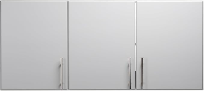 Prepac Elite 54" Wall Cabinet, Light Gray Storage Cabinet with 2 Adjustable Shelves, Storage for Pantry, Kitchen and Bathroom 12" D x 54" W x 24" H