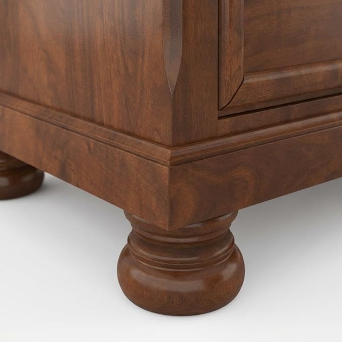 Furnifact Cherry Nightstand with Smooth Finish, Sturdy Construction, Spacious Storage Drawer, Elegant Design, Ideal for Bedroom Organization and Decor