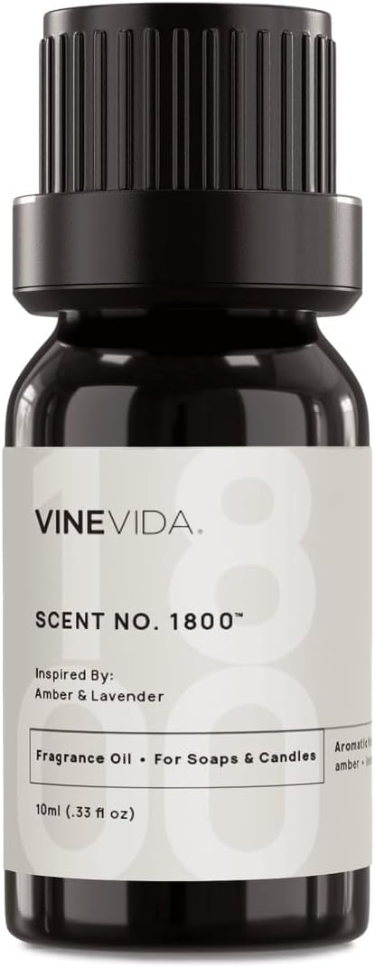 VINEVIDA [10mL] Amber & Lavender Fragrance Oil for Candle Making - Natural Candle Oil Scents - Soap Making Essential Oil - Made in USA