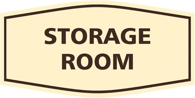 Signs ByLITA Fancy Storage Room Sign (Ivory/Dark Brown) - Large 2 Pack