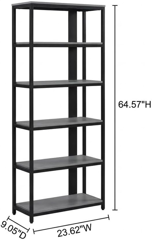Furnifact French Oak Grey Black Toilet Space Saver with 3 Shelves, Wall-Mount Design, Modern Style, Durable Material, Ideal for Bathroom Storage