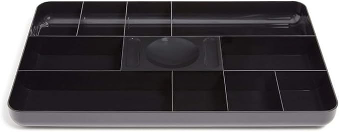 1InTheOffice Desk Drawer Organizer Tray, 13-Compartment Office Desk Drawer Organizer Black