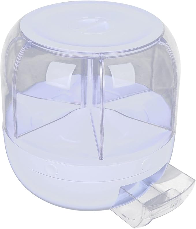 Cereal Dispenser Countertop Rotatable - Grain Containers Tank Dispenser with 6 Compartments - Ideal for Kitchen Storage of Lentils, Rice, Beans and Other Dry Food