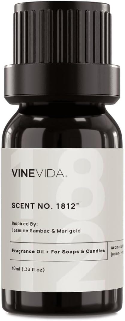 VINEVIDA [10mL] Jasmine Sambac & Marigold Fragrance Oil for Candle Making - Natural Candle Oil Scents - Soap Making Essential Oil - Made in USA