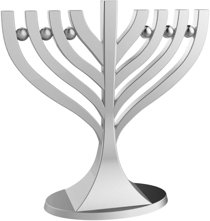 Zion Judaica Blue and Silver Set of 2 Mini Menorahs with 44 Birthday Candles Small Travel Minorah w/Chanukah Candles On-The-Go Hanukkiah Compact Hanukkah Candle Holder Menurah Chanuka Gifts Chanukiah