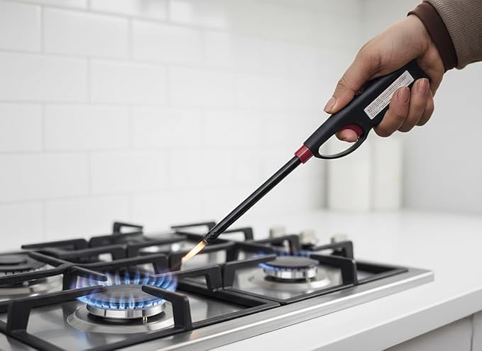 3 Pack BBQ Grill Lighter Casings Refillable Butane Gas Candle Fireplace Kitchen Stove Long