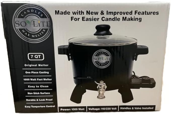 Wax Melter for Candle Making, Holds Approximately 7 Qts Or 14 Lbs of Melted Wax, Wax Melter Has Easy Pour Valve, by Soylite Candles