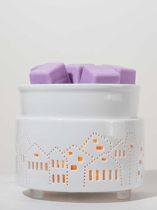 Ceramic Electric Wax Melt Warmer & Cube Oil Melter Cute Small Warmers Aromatherapy for Home Decorative Burner Melts Scented Candle Tart Scent Warm Fragrance